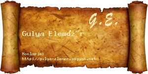 Gulya Elemér névjegykártya